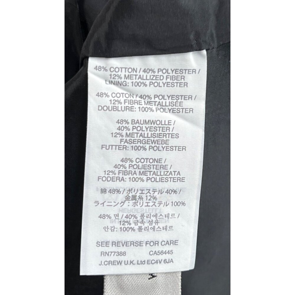 J. CREW 4 Evergreen Jacquard Metallic Cropped Straight Pants Dressy Holidays - Picture 10 of 11